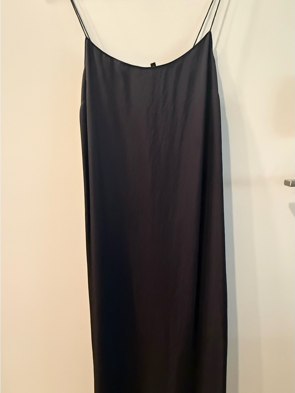 Theory Navy Midi Slip Dress with Spaghetti Straps